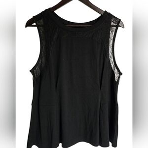 Lane Bryant Elegant Black Lace Women's Top Sleevless 14/16